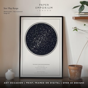 Impression de carte des étoiles personnalisée, La nuit où notre aventure a commencé, Impression de ciel nocturne, Poster de carte des étoiles, Cadeau de mariage, Impression de constellation, Personnalisé #015