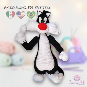 Silvester the cat Amigurumi crochet PDF pattern