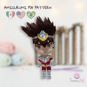 Saint Seiya - Seiya caballeros del zodiaco amigurumi crochet PDF pattern