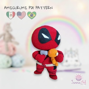Deadpool chibi amigurumi PDF pattern