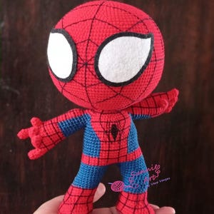 スパイダーマンちびあみぐるみの編み図