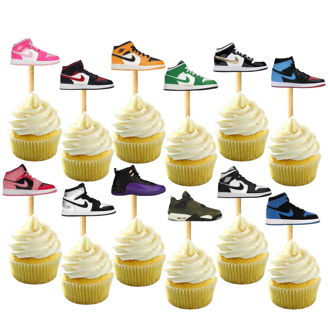 Sneaker Cupcake Toppers, Shoe Cupcake Toppers, Sneaker Party Decorations, Sneakerhead Party - Etsy