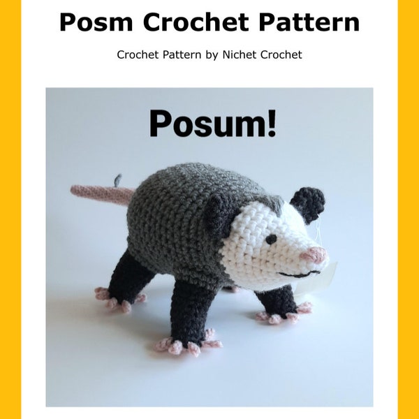 Opossum Crochet Pattern, English PDF digital download (read item details)