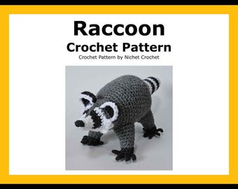Raccoon Crochet Pattern, English PDF digital download (read item details)