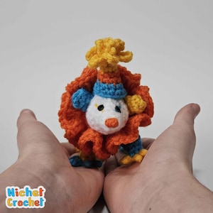 Kiwi Mini Baby Clown Opossum Possum crochet pattern by Nichet Crochet