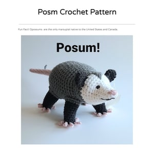 Opossum Crochet Pattern, English PDF digital download (read item details)