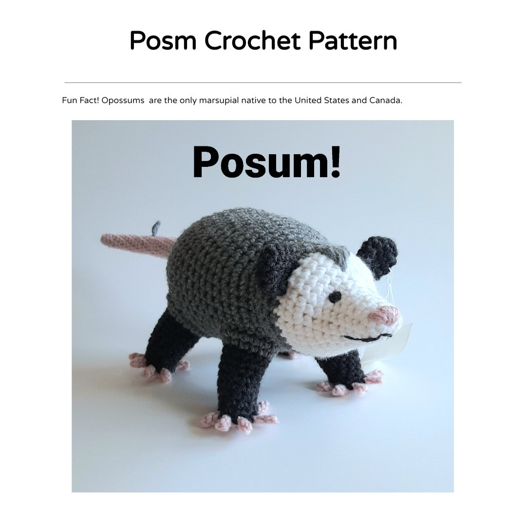 Opossum Stuffed Animal sewing pattern - Sew Modern Kids
