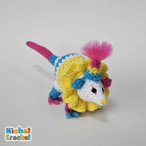 Pan Mini Baby Clown Opossum Possum crochet pattern by Nichet Crochet