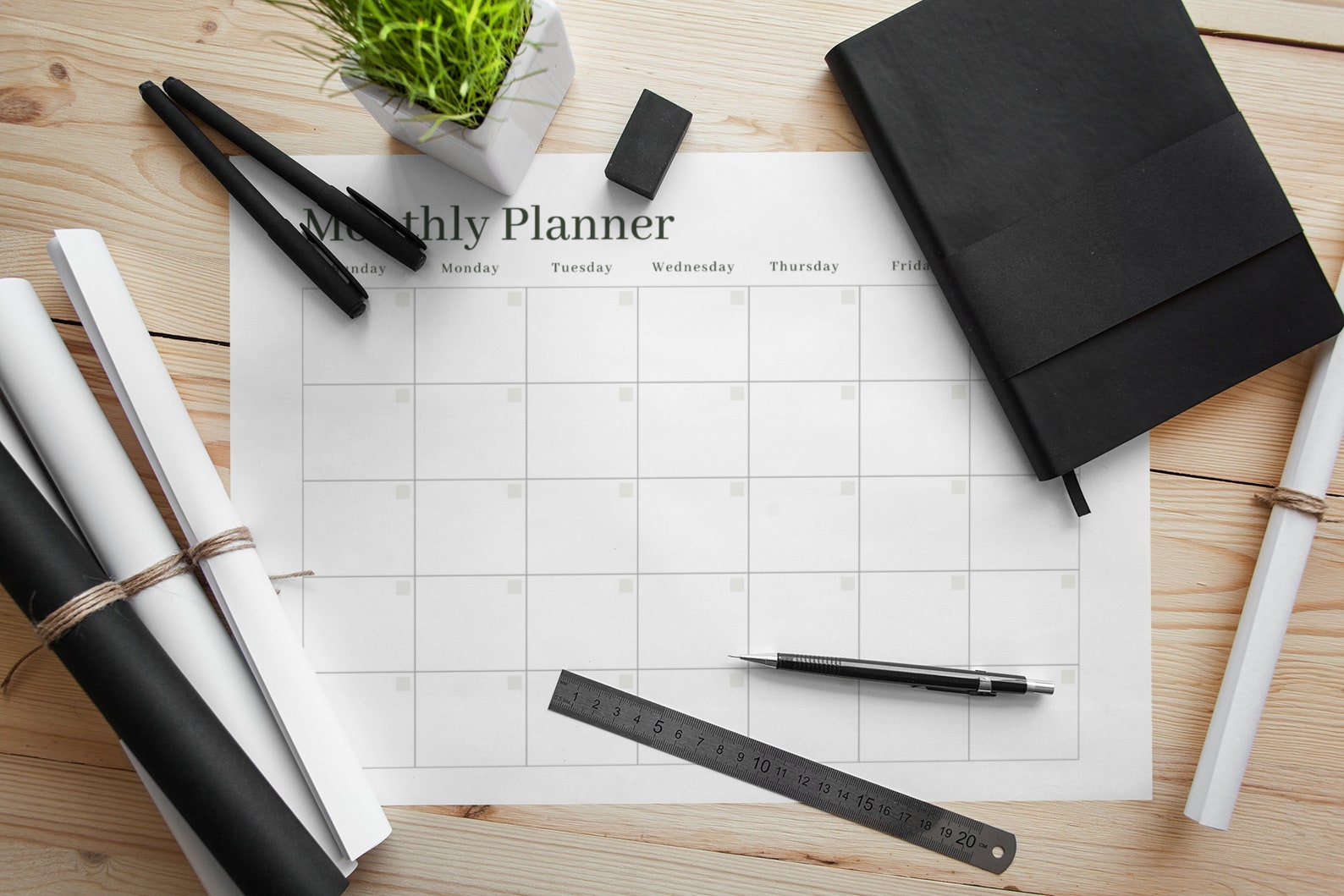 PRINTABLE Monthly Calendar A3 Monthly Weekly Calendar | Etsy