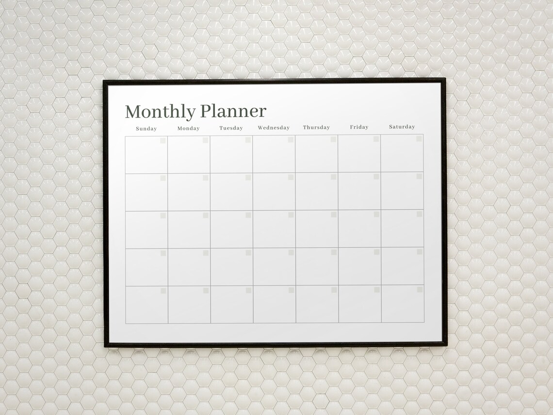 PRINTABLE Monthly Calendar A3 Monthly Weekly Calendar | Etsy