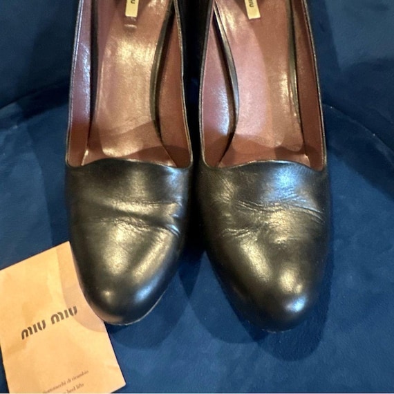 1990s Miu Miu Black High Heels. Size 41 - image 4