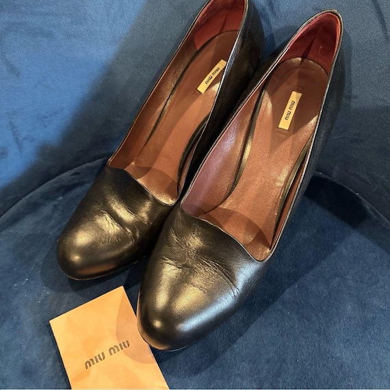1990s Miu Miu Black High Heels. Size 41 - image 2
