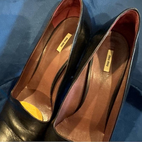1990s Miu Miu Black High Heels. Size 41 - image 3