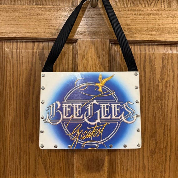 One-of-a-Kind Bee Gees “Greatest” Vinyl Record Album Handbag – Upcycled Vintage