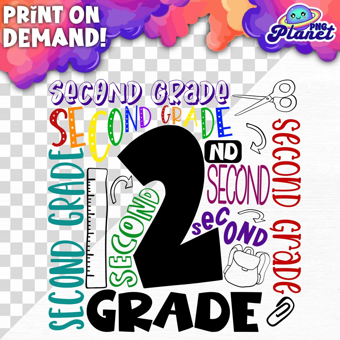 Second Grade Typography Cut Filesecond Grade - Etsy