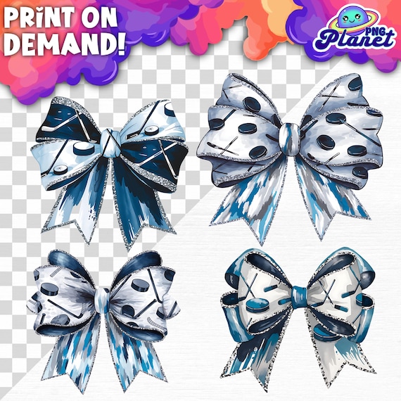 Brushstroke Bow PNG | Coquette Hockey Mama Sublimation Design | Cute Hockey Mom Digital File | Sports Clipart for Crafting