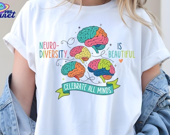 Neurodiversity Brains Png, Autism Awareness Design (Digital Download)