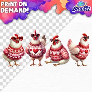 Chickens Valentines Day Png Valentines Day Png farm chickens Valentine Hen PNG Valentine Shirt Design Sublimation Png Digital Download