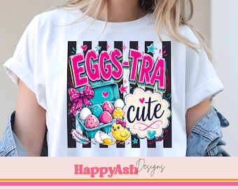 Eier-Tra Niedliches Ostern PNG, Niedliche Küken-Shirt-Grafik, Buntes Eierkarton-Sublimationsdesign, Retro Frühling Digital Download