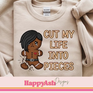 Funny Emo Gingerbread PNG, Dark Humor Christmas Design (Digital Download)