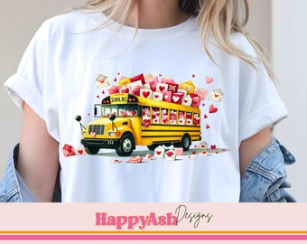 Schulbus Valentinstag Png Valentinstag Png Schulbus Valentinstag PNG Valentinstag Shirt Design Sublimation Png digitaler Download