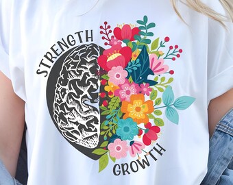 Autism Awareness PNG, Floral Brain Design (Digital Download)
