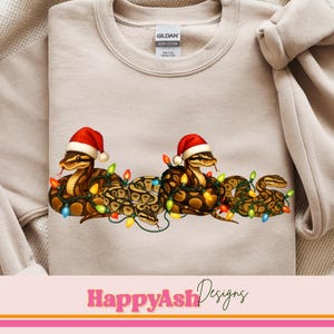 Ball Python Wrapped in Christmas Lights Christmas Ball Python PNG Christmas Animal Png Ball Python mom