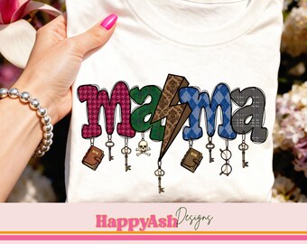 Mamá estudiosa PNG Diseño de camiseta de mamá de fantasía Mamá lectora Sublimación PNG Uso comercial Gráfico Descarga instantánea