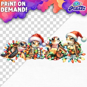 Meeresschildkröten, Eingewickelt in Weihnachtslichter Weihnachts-Meeresschildkröte PNG Weihnachten Meerestier Png Weihnachtstier Png Meeresschildkröten png Clipart