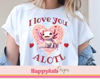 Ajolote Día de San Valentín Png Día de San Valentín Png Ajolote PNG Diseño de camiseta de San Valentín Sublimación Png Descarga digital Corazones Png