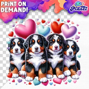 Valentines Berner Sennenhund Digital Download Berner Welpen PNG Png Berner Mutter Berner Sennenhund PNG für DTF Sublimation