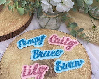 Personalised Glitter Cupcake Toppers | Birthday Party Decor | Custom Cupcake Decor | Baby Shower Cupcakes