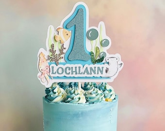 Under the sea/Ocean Party Theme - Cake Topper | Birthday Party | Children&#39;s Birthday | Personalised