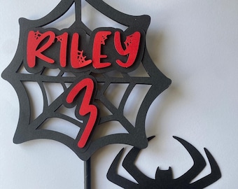 Adorno para tarta de araña - Adorno para tarta / Fiesta de cumpleaños / Cumpleaños infantil / Adorno para tarta de superhéroe personalizado