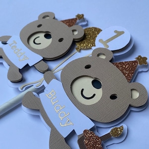 Teddy Bear Cake Topper | Birthday Party | Children&#39;s Birthday | Personalised | 1st Birthday