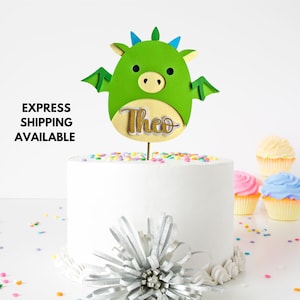 Adorno para tarta de dragón 3D: decoración para fiesta de cumpleaños, decoración para tarta de cumpleaños con temática de dinosaurio y dragón para niños, decoración para tarta de fiesta de celebración