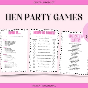 Hen Party Games DIGITAL DOWNLOAD - 20 games printable bridal party | Hen party games | Instant download games