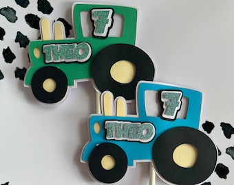 3D Traktor Cake Topper - Personalisierter Cake Topper | Bauern Kuchen Thema | Kindergeburtstags-Kuchen
