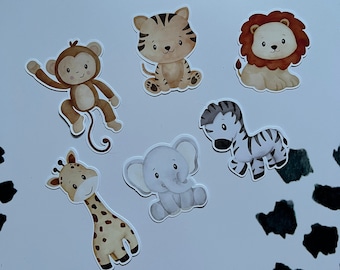 Safari / Jungle Baby Theme Cupcake/Cake Toppers - Birthday Decorations | Baby shower | Animal cupcake toppers