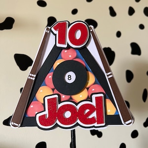 Snooker Pool Billiards Cake Topper | Birthday Party | Sports Birthday | Personalised Cake Party Decor | Cake toppers for him, grandad, dad