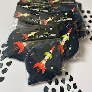 ロケットテーマのナプキン - 宇宙テーマの誕生日パーティー - ケーキのデコレーション、子供のパーティー、ロケット、パーティー用食器