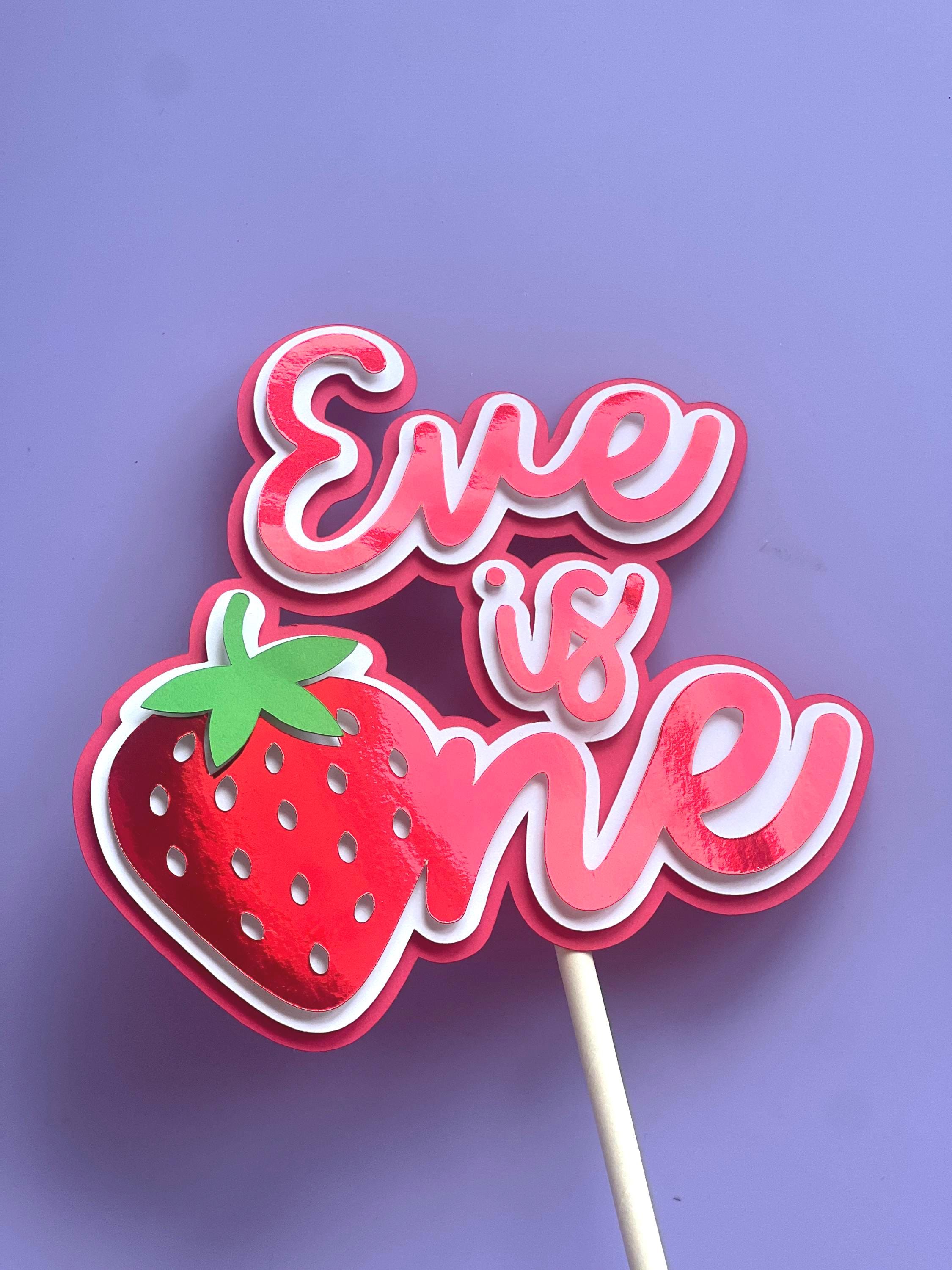 Strawberry First Birthday Cake Topper – Personalised Name Topper, Berry ...