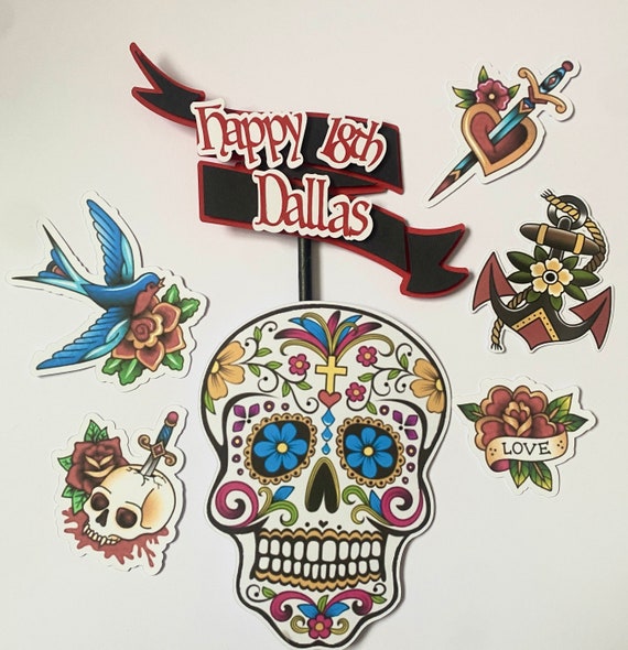 Day of the Dead Cake Topper Birthday Party Party | Etsy
