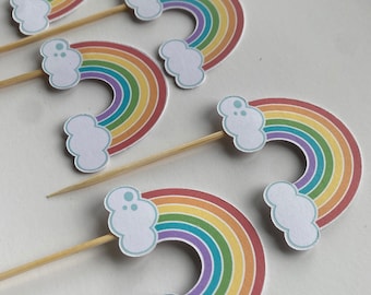 Rainbow Cupcake/Cake Toppers - Baby Shower | Rainbow birthday | Rainbow baby cupcake toppers | Pride