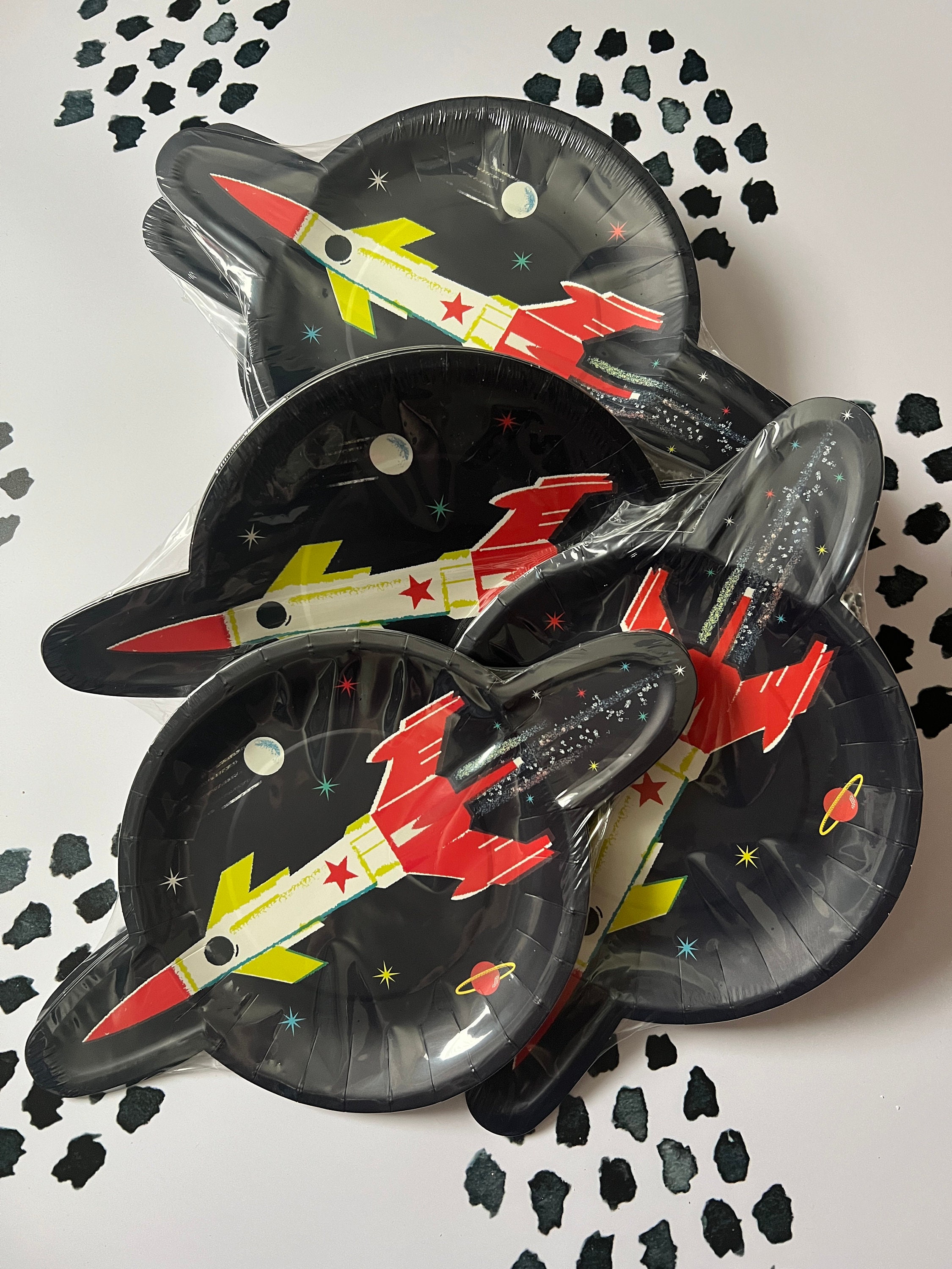 Set Stoviglie Tema Spazio Per 16 Ospiti - Piatti, Bicchieri E Tovaglioli Decorati Astronauta - Foto 8