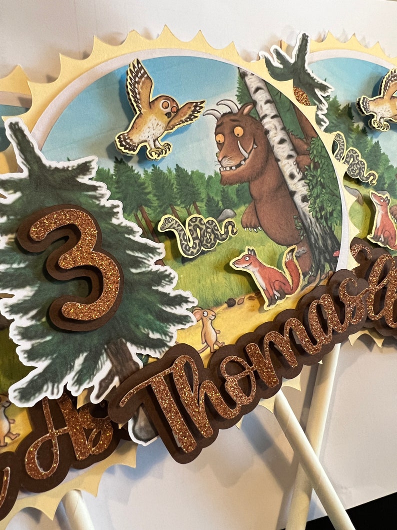 Gruffalo Theme Birthday Cake Topper Personalised Birthday Etsy UK