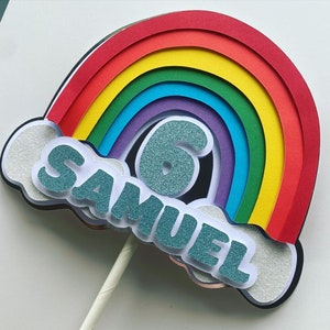 3D Rainbow Cake Topper - Birthday Party | Children's Birthday | Personalised Cake Decoration