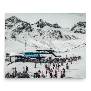 Ski Resort Wall Art | Winter Mountain Photography Print | Alps Snow Landscape | Ski Lodge Decor | Travel Wall Art for Ski Lovers