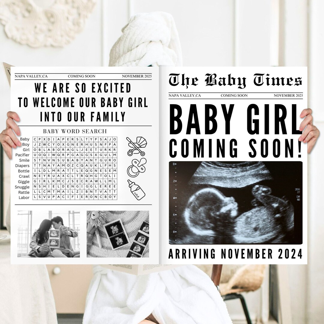 Editable Pregnancy Announcement Template, Custom Baby Reveal for Baby