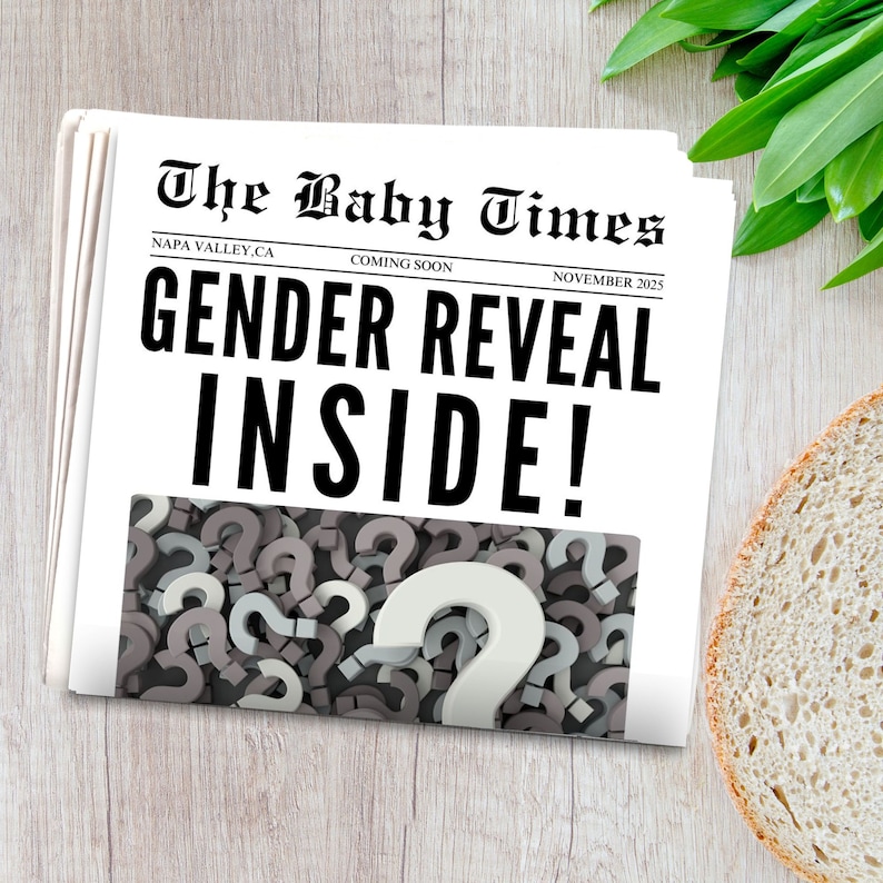Gender Reveal Announcement, Newspaper Pregnancy Announcement, Baby on ...